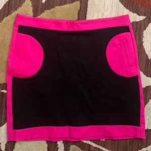 Black and hot pink mini skirt